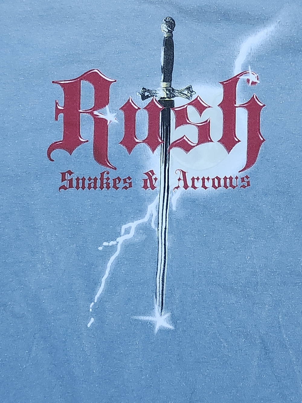 Rush 2007 Snakes & Arrows  Tour Graphic Tee - Light Blue Large